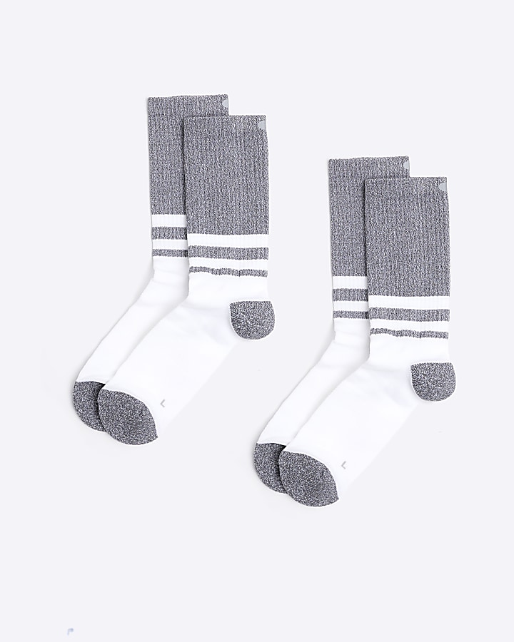 2PK white sport tube socks