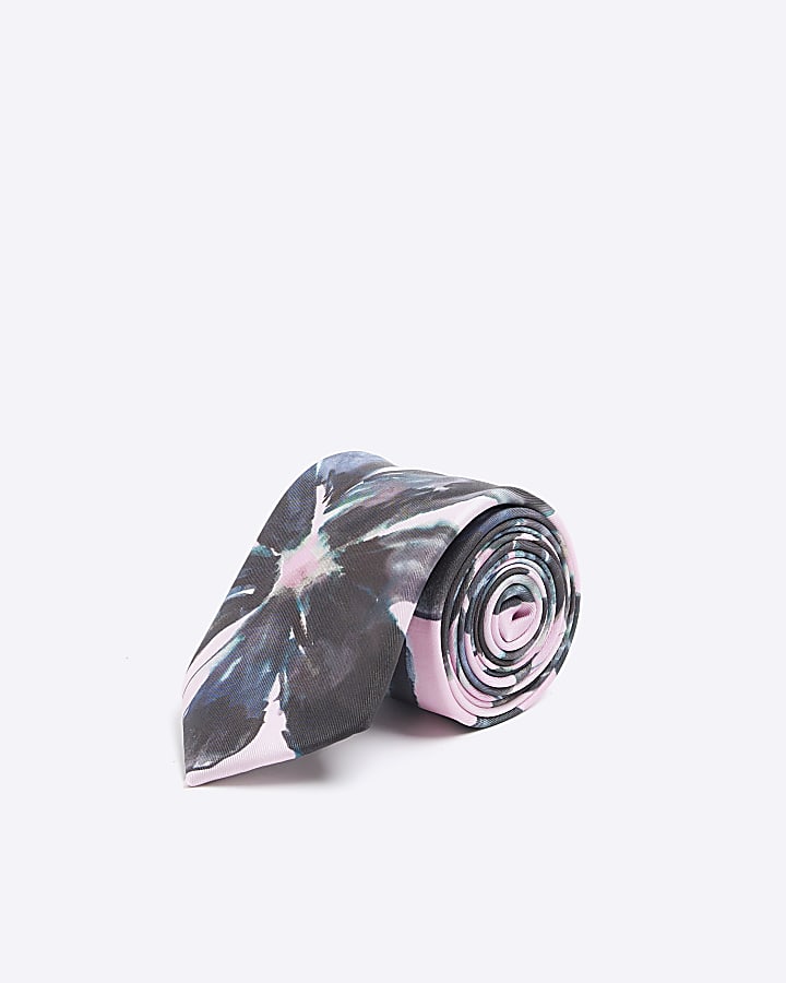 Pink floral tie