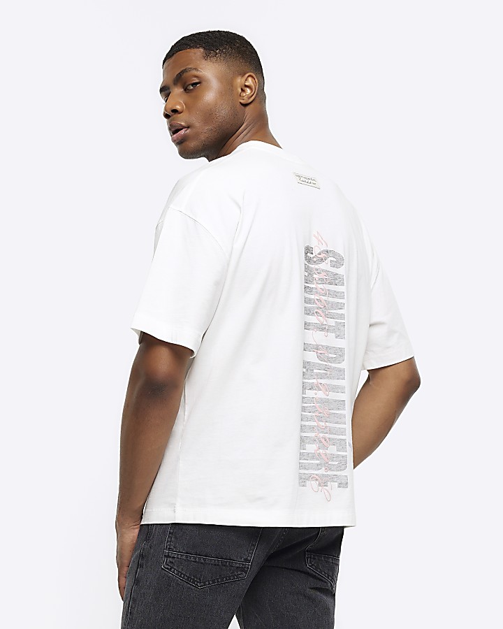 River Island burnout t-shirt in white