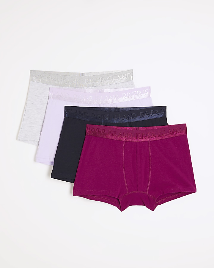 4PK purple cotton stretch trunks