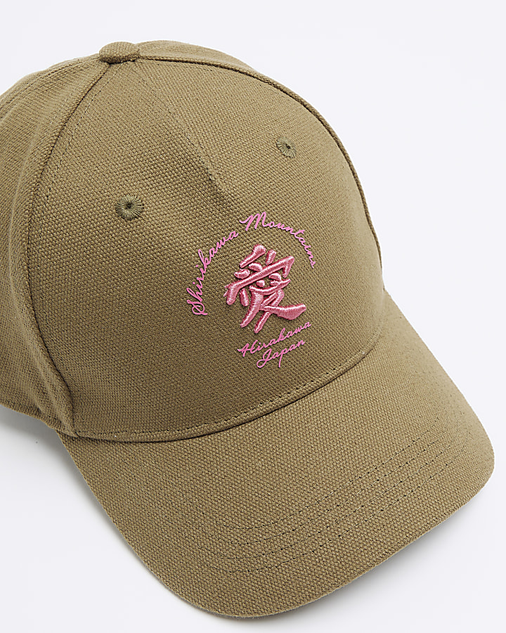 Khaki japanese embroidery cap