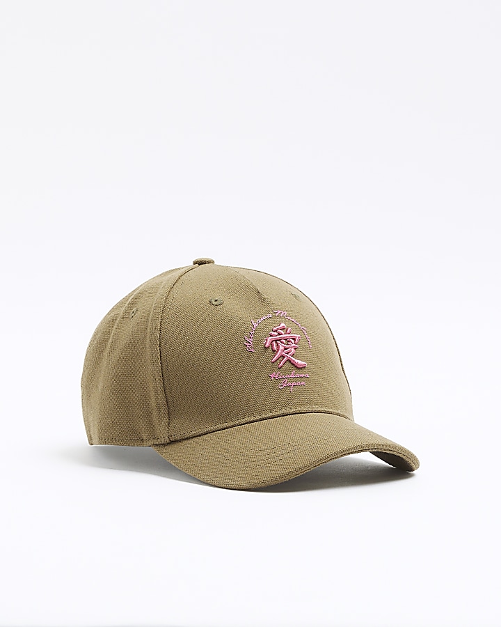 Khaki japanese embroidery cap