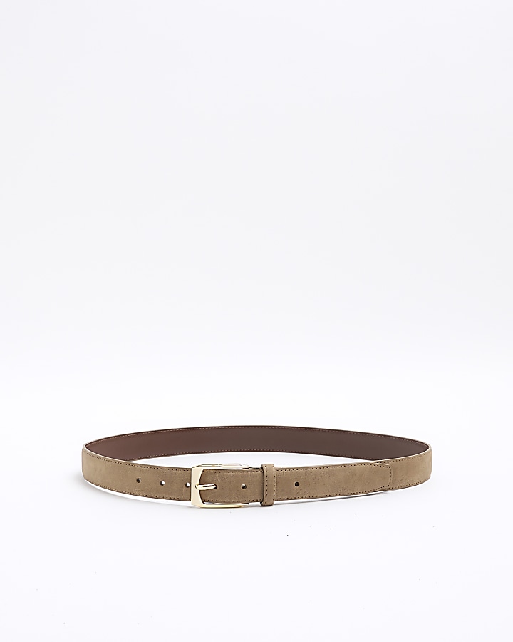 Stone faux leather suede belt
