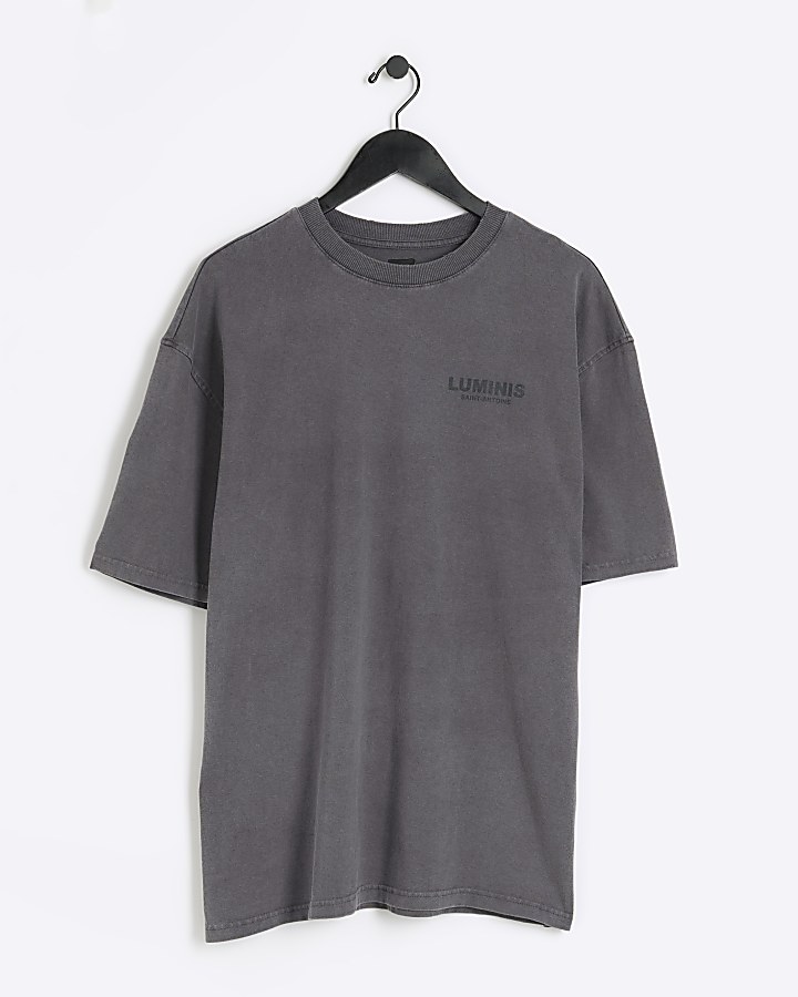 Washed black oversized fit graphic t-shirt