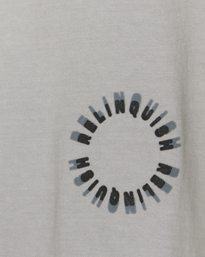 Grey regular fit circle graphic t-shirt