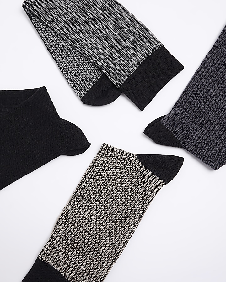 5PK grey textured smart socks