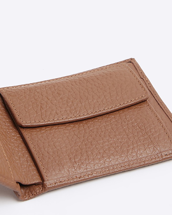 Brown pebbled leather wallet