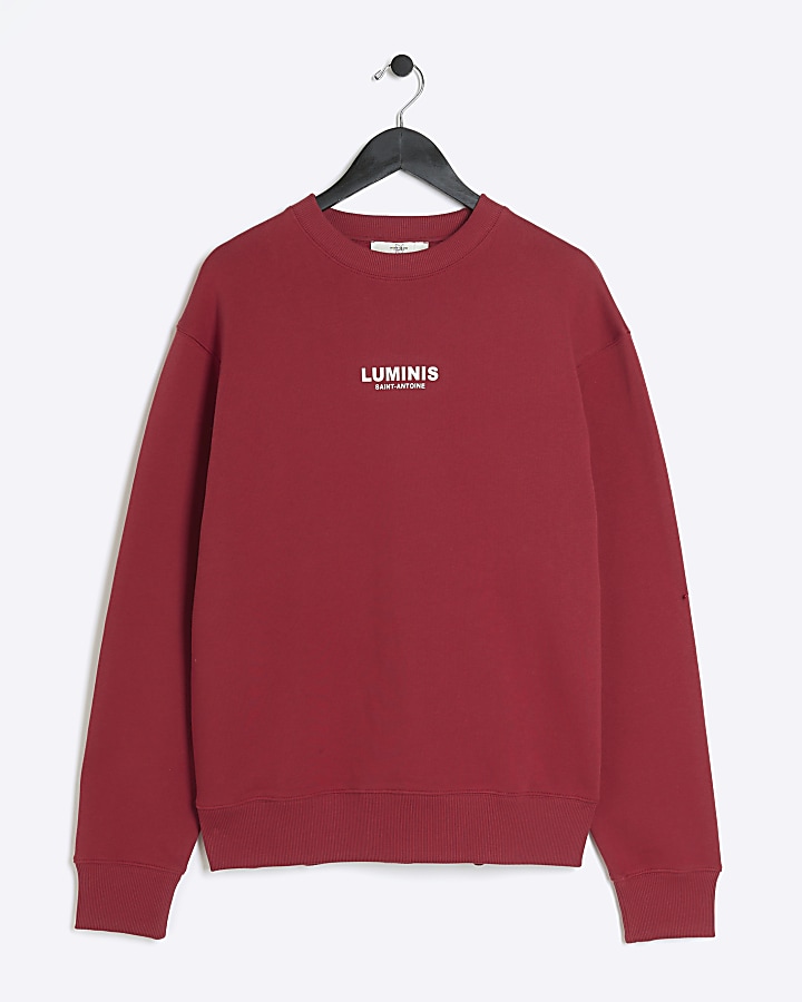 Red regular fit graphic sweatshirt