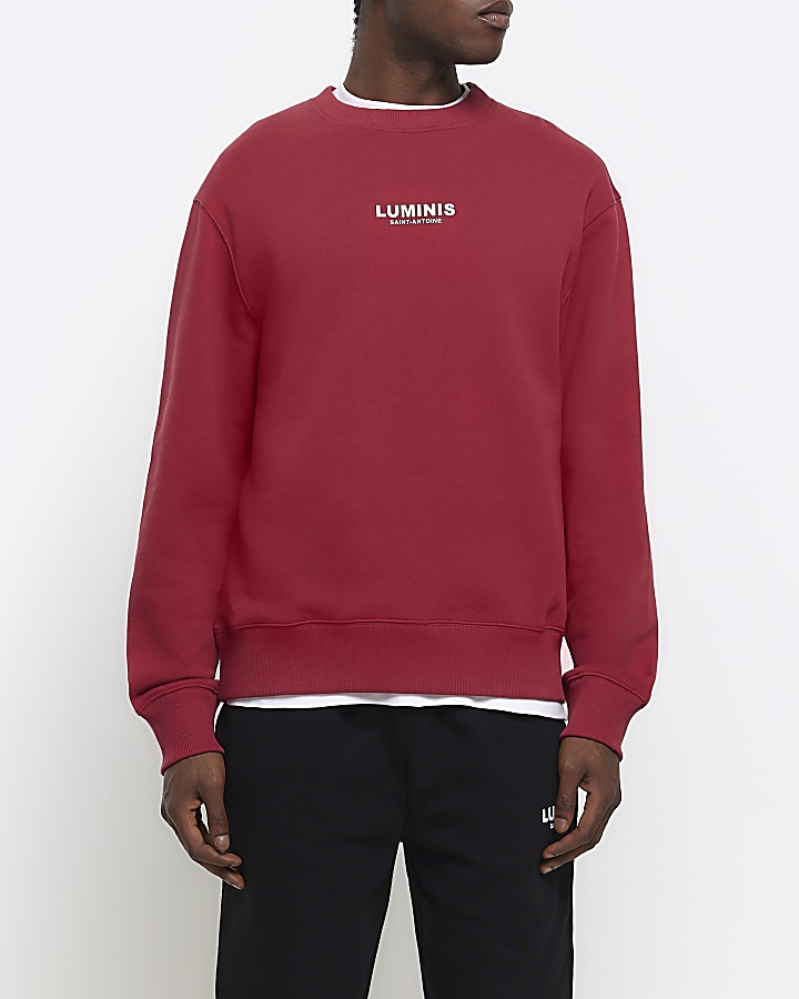 Red regular fit graphic sweatshirt