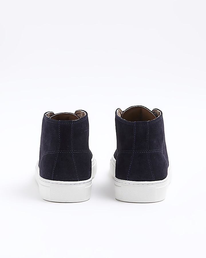 Navy suede lace up chukka boots