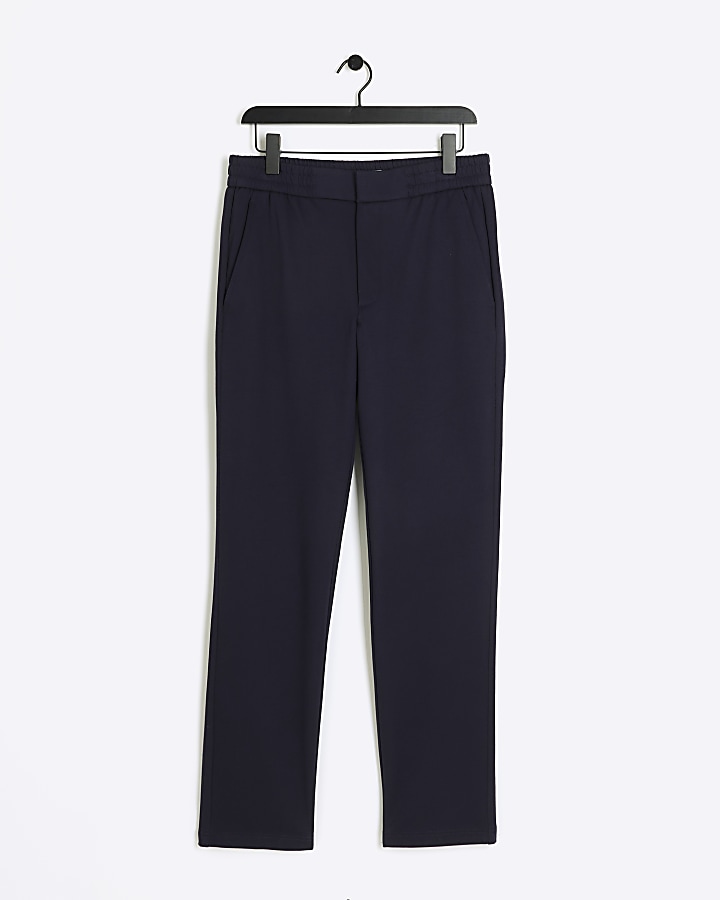 Navy slim fit pull on twill joggers