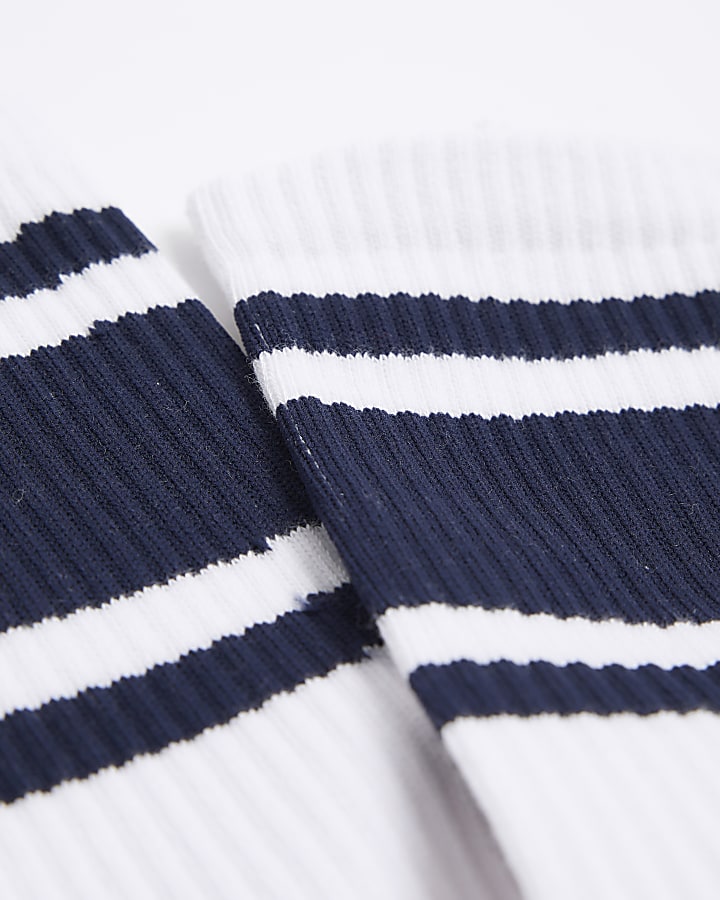 5PK white stripe tube socks
