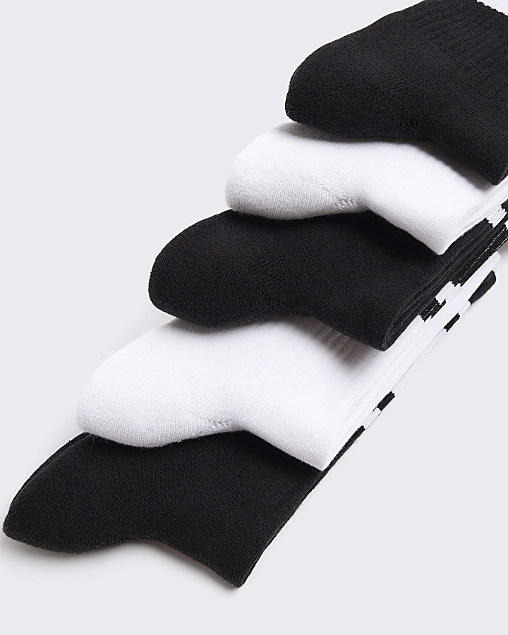 5PK black stripe tube socks