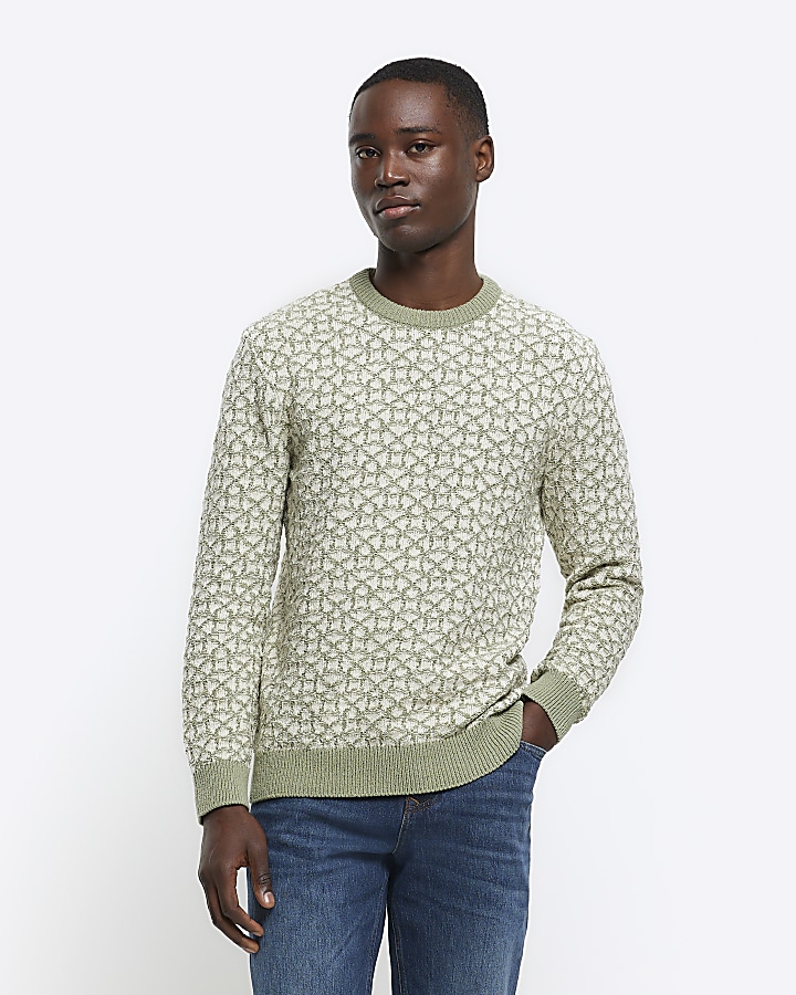 Jacquard crew 2025 neck sweater