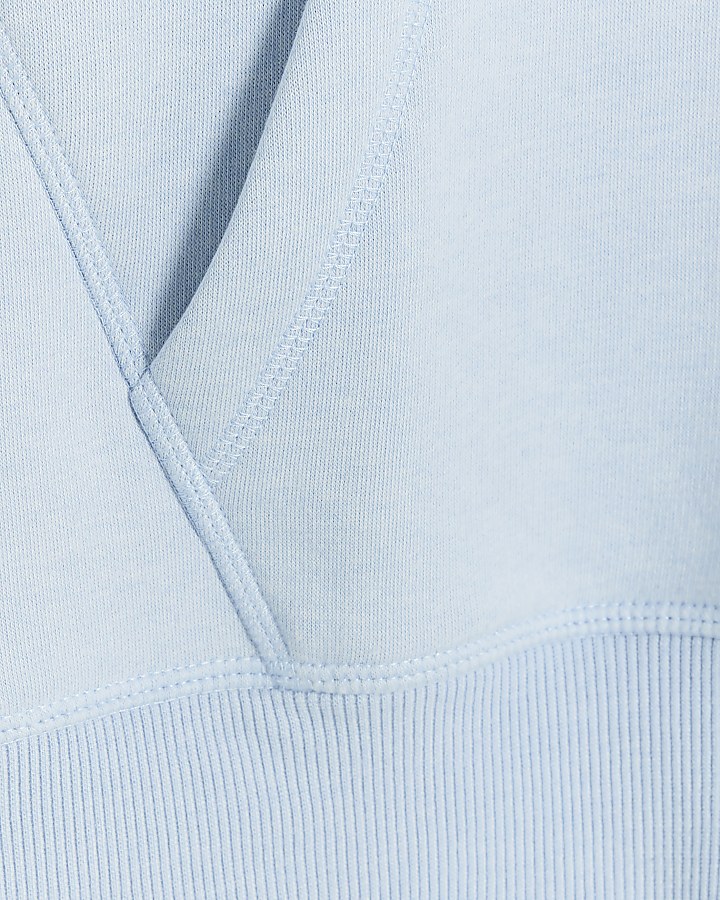 Blue regular fit essential panel hoodie