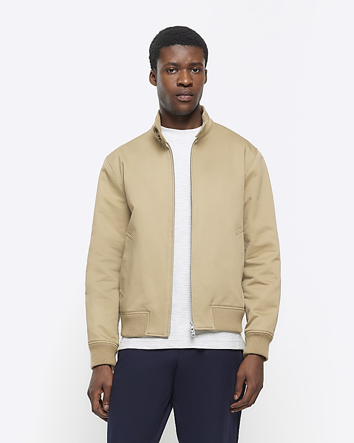 Beige harrington outlet jacket mens