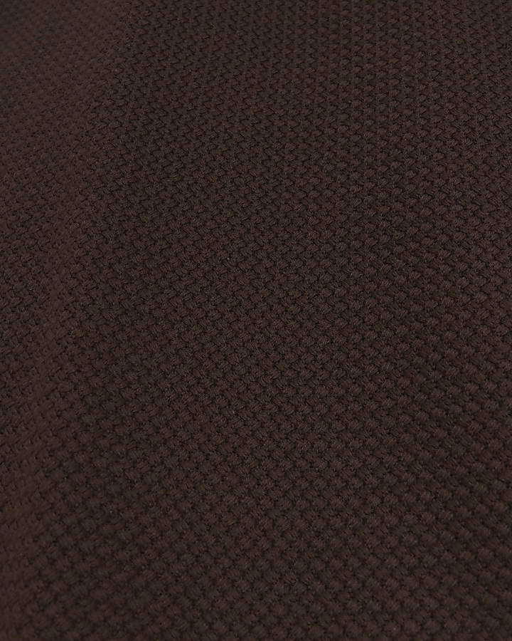 Brown slim fit textured knitted t-shirt
