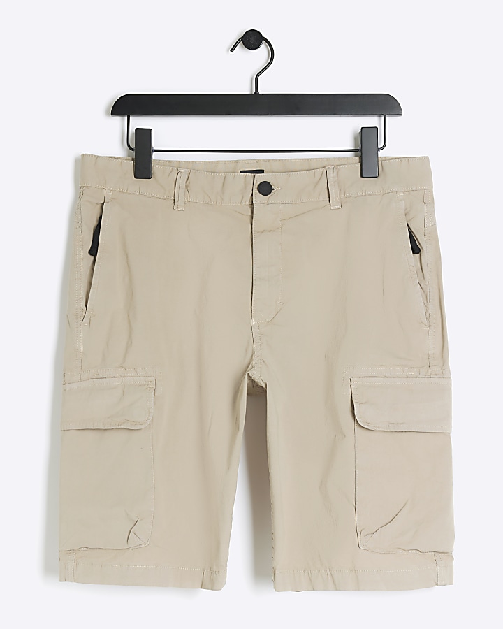 Stone regular fit cargo shorts