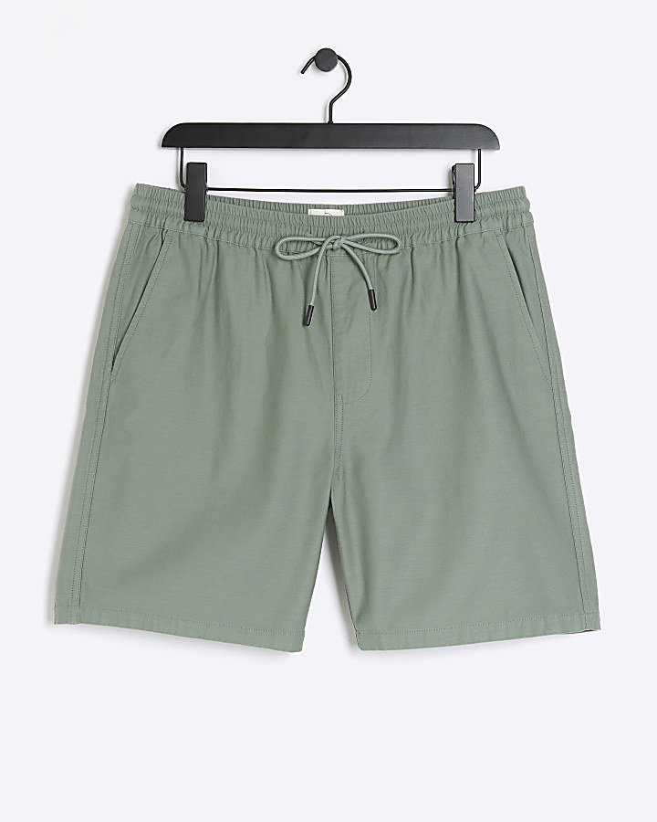 Green regular fit pull on shorts