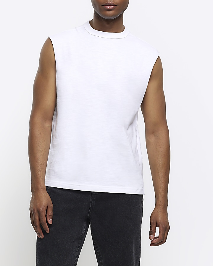 Ecru regular fit vest