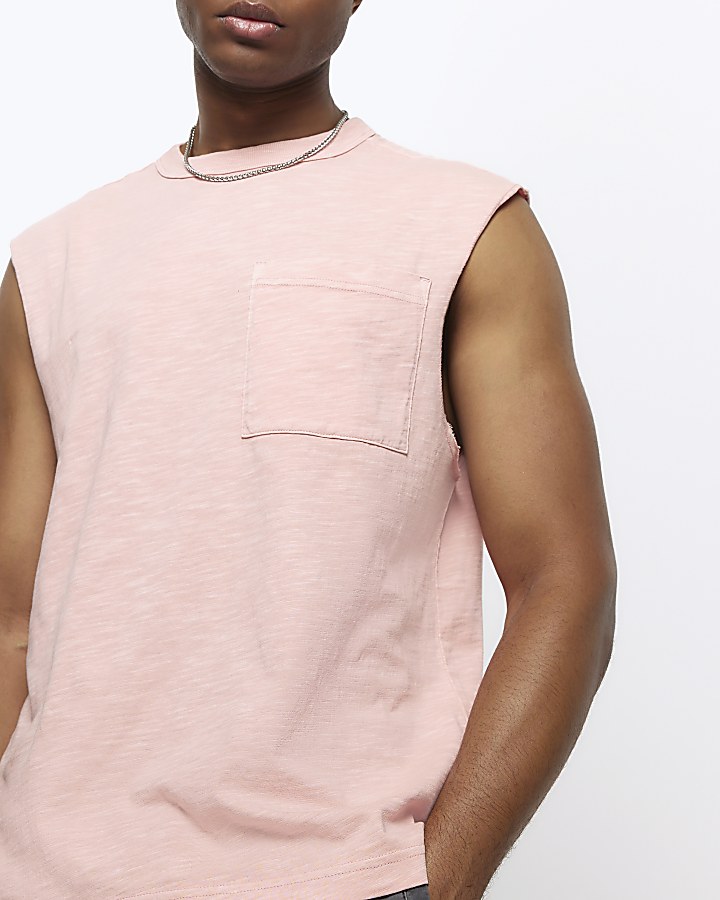 Pink regular fit vest