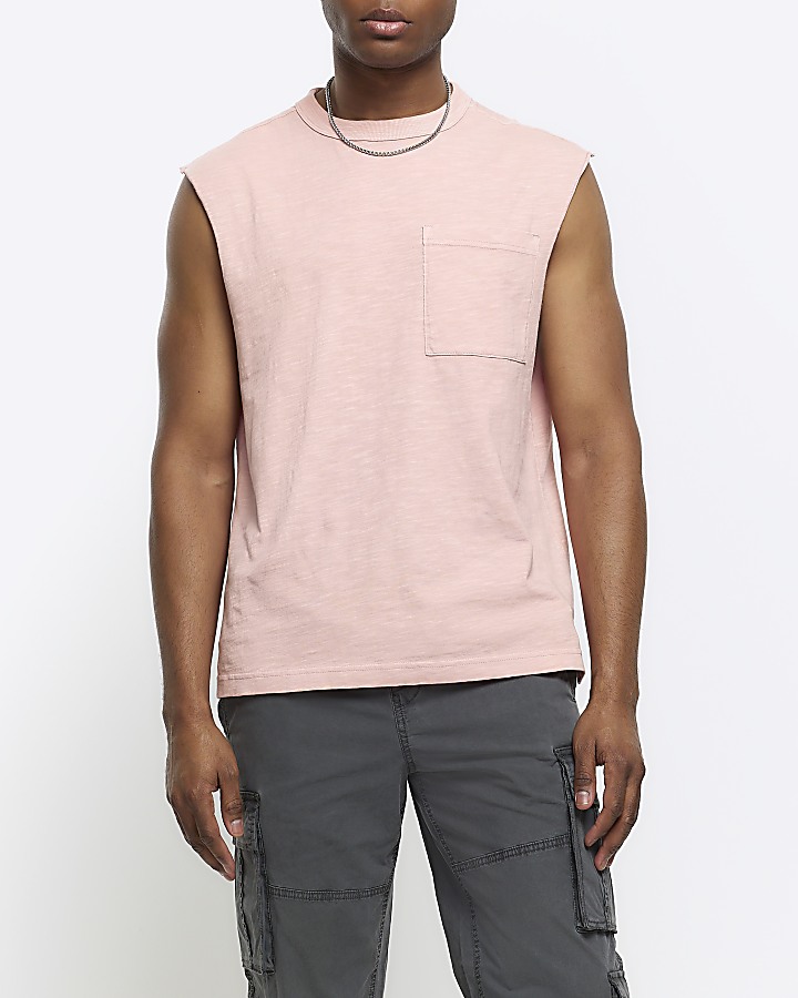 Pink regular fit vest