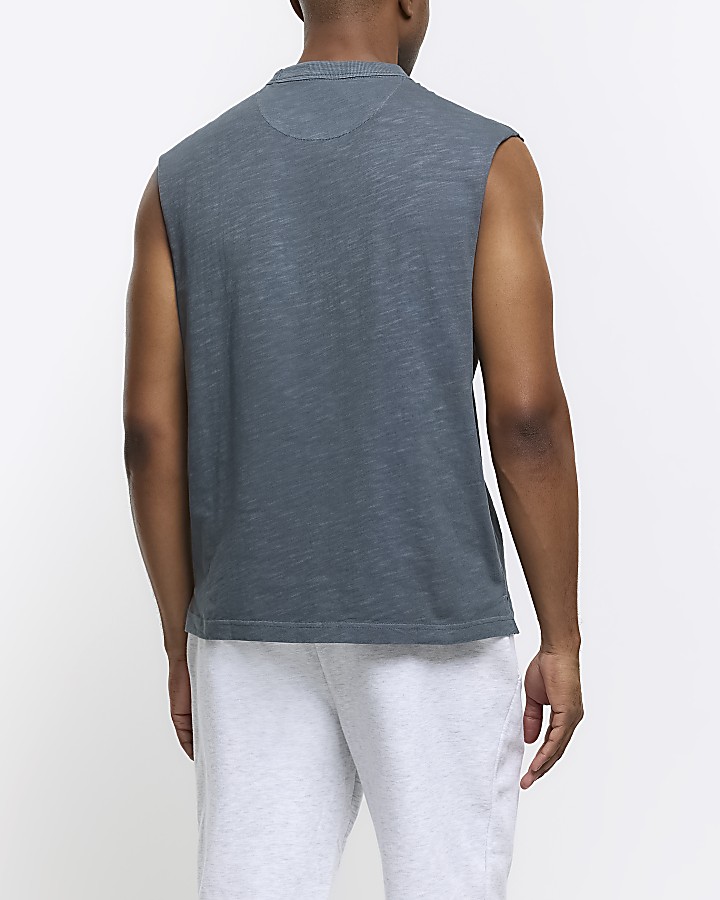 Grey regular fit pocket vest