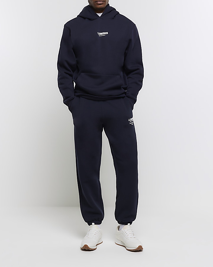 Navy Regular Fit Graphic tracksuit Joggers
