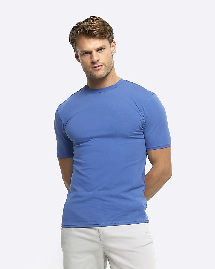 Blue Muscle Fit T-shirt