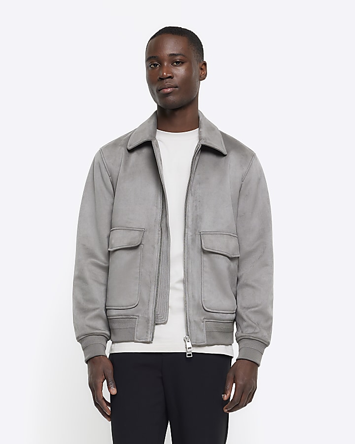 River island grey sales jacket