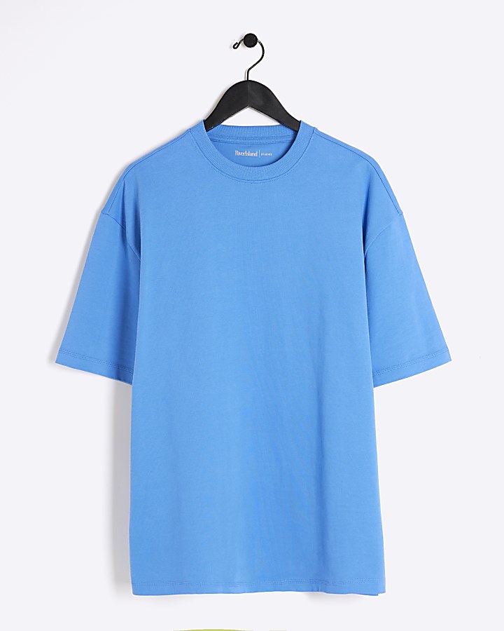 Blue oversized fit RI studio t-shirt
