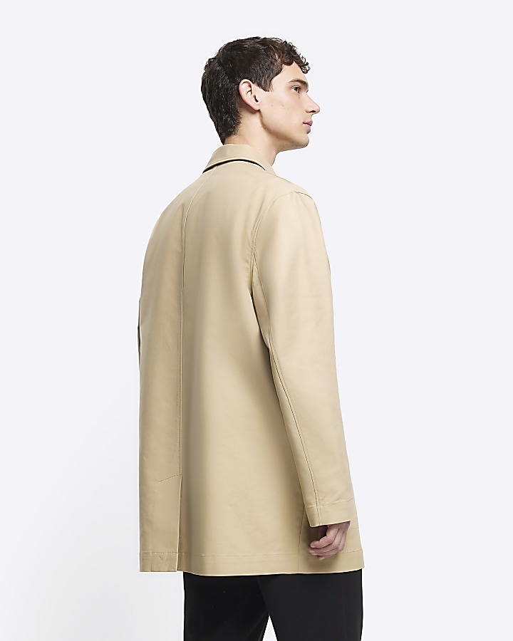 Stone regular fit short smart Mac coat