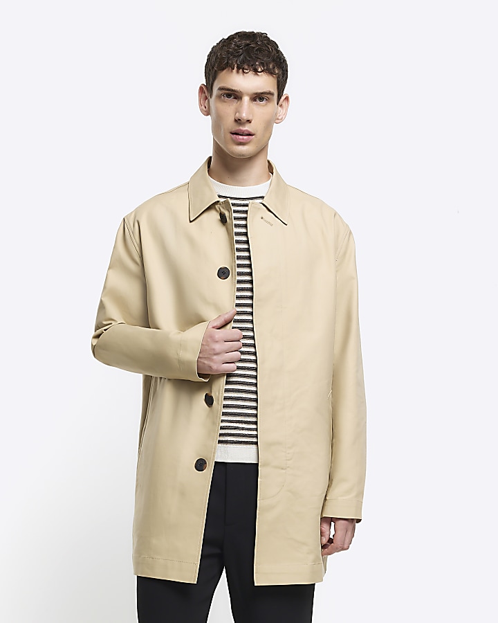 Stone regular fit short smart Mac coat