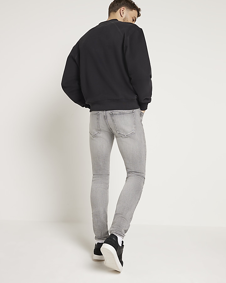 Grey spray on fit jeans