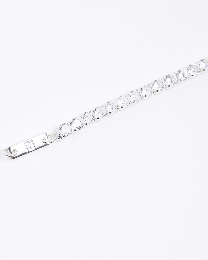 Silver plated diamante bracelet