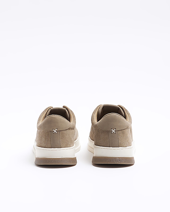 Beige suede trainers