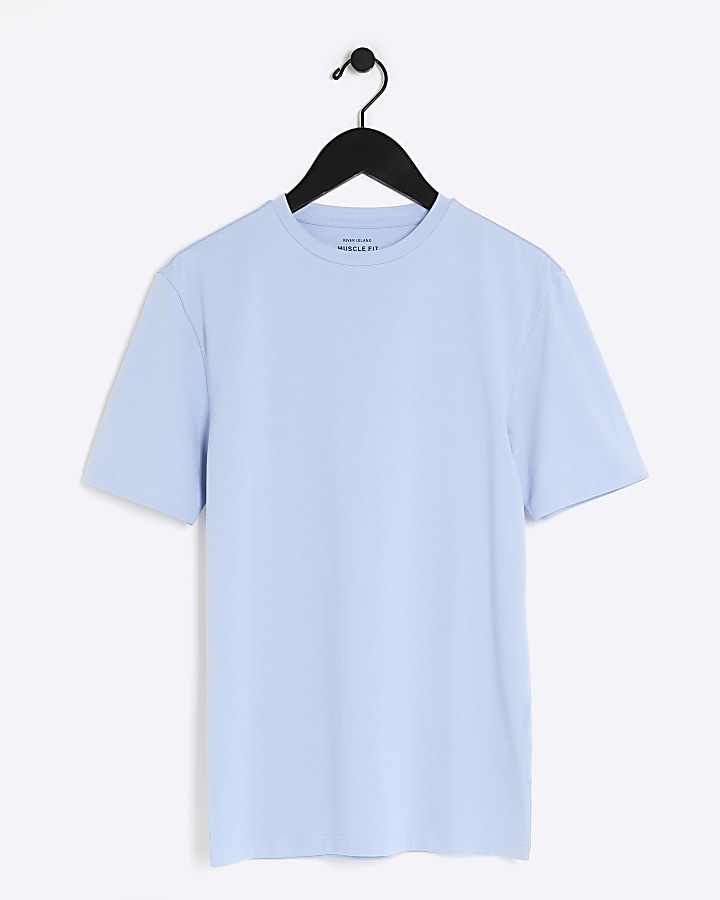 Blue muscle fit t-shirt