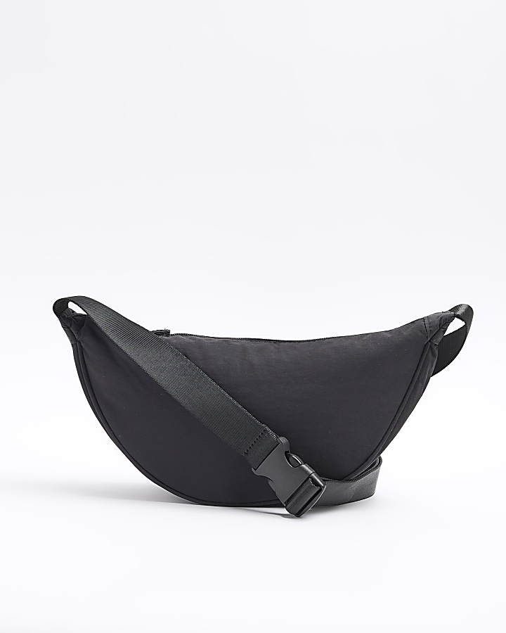 Black crinkle bum bag