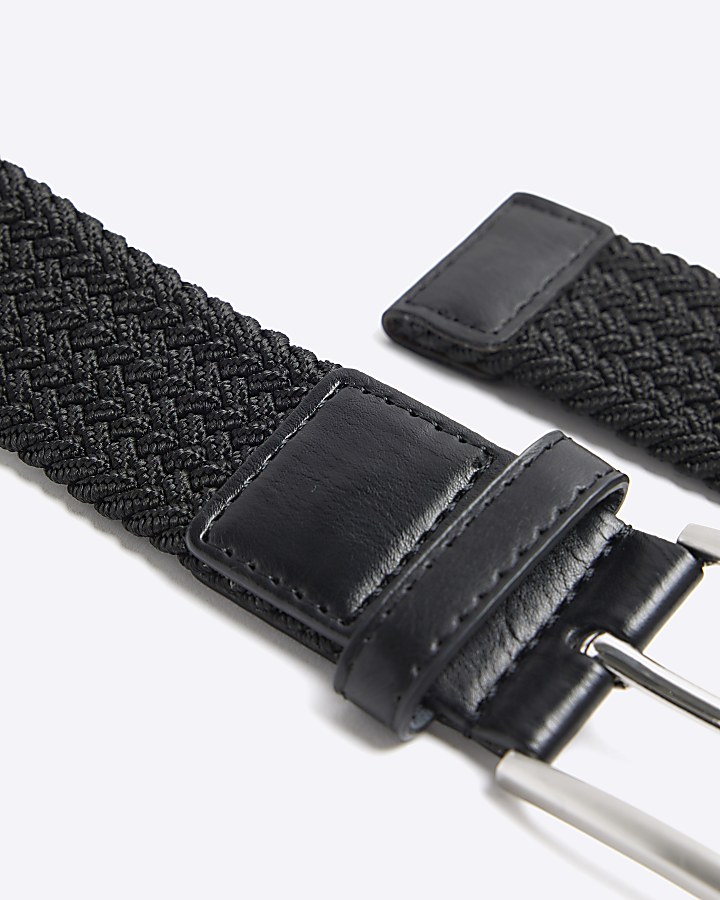 Black elasticated webbing belt