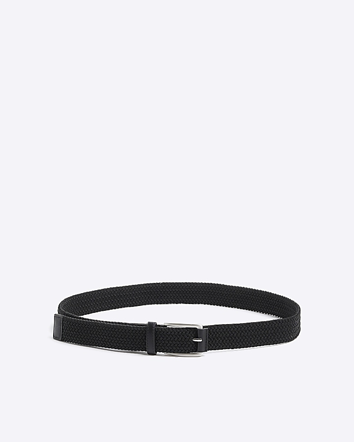 Black elasticated webbing belt