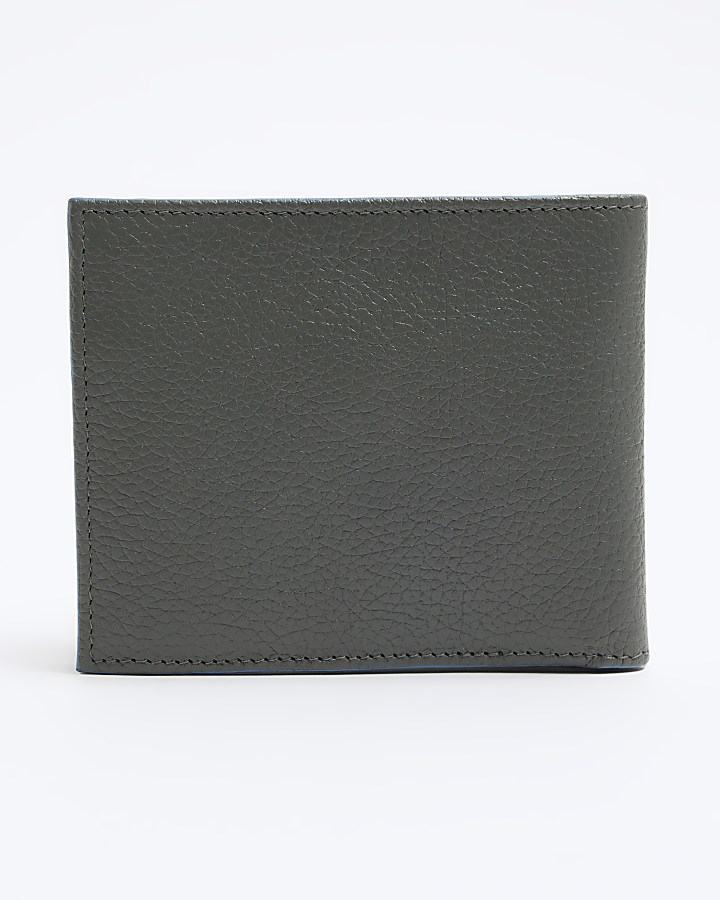Grey pebbled leather wallet River Island
