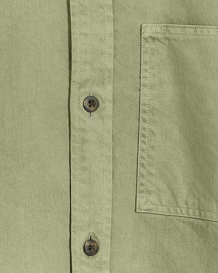 Khaki regular fit chest pocket shirt