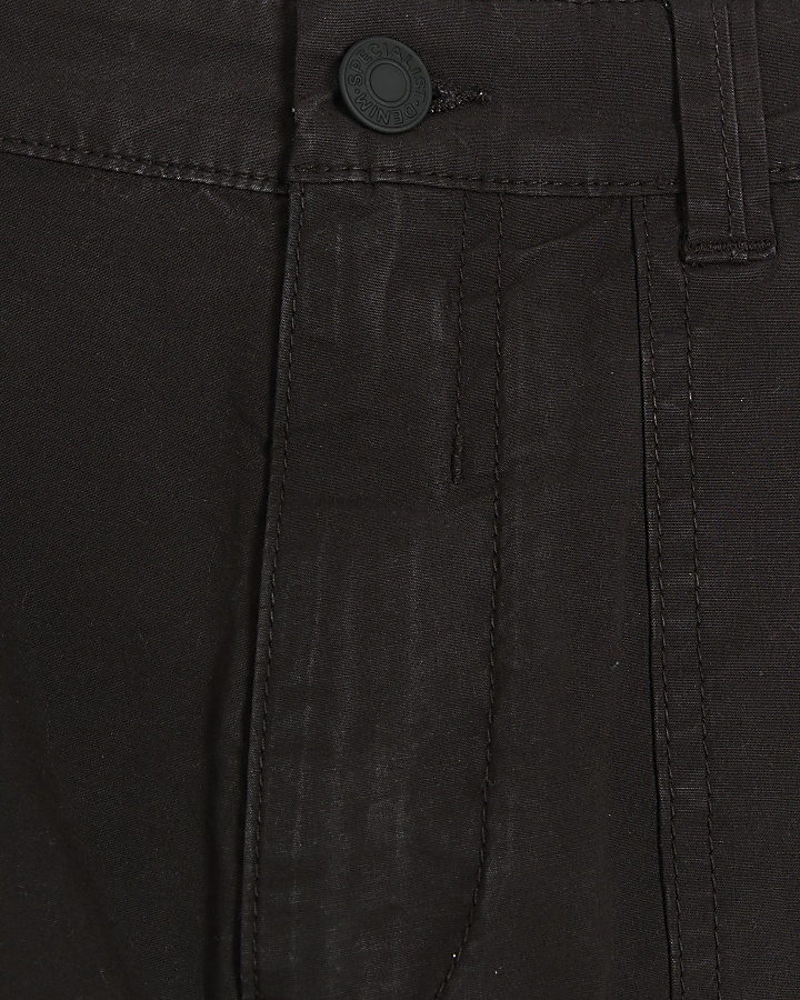 Black slim fit casual workwear shorts
