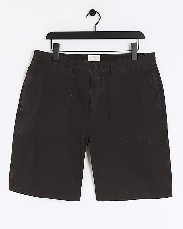 Black slim fit casual workwear shorts
