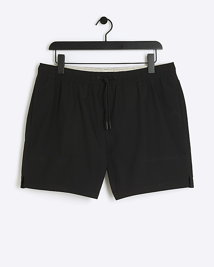 Black regular fit swim shorts