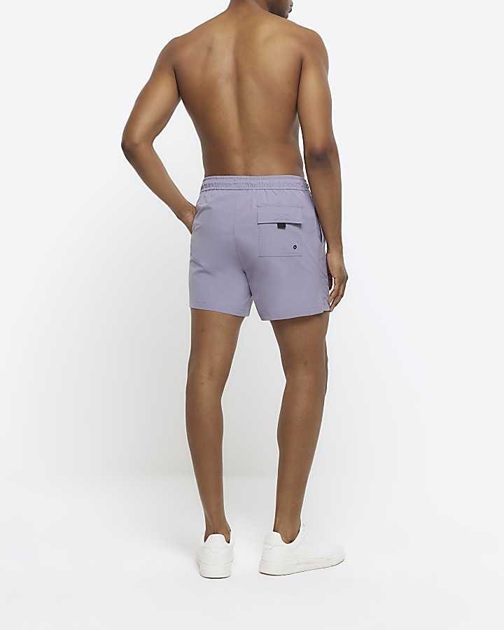 Purple regular fit swim shorts