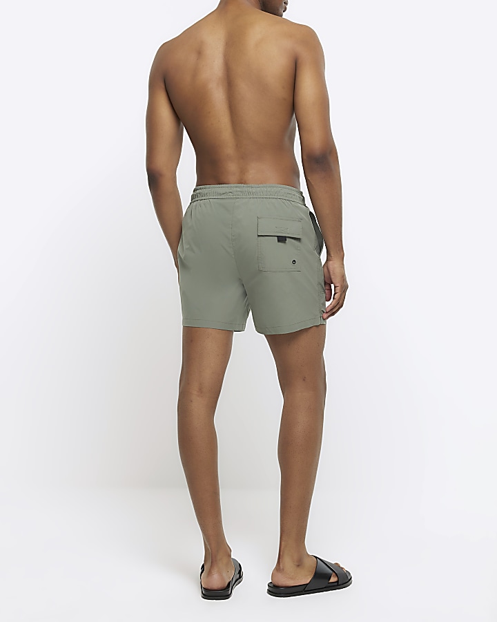 Khaki regular fit swim shorts