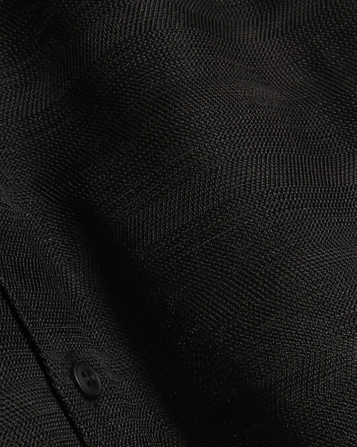 Black regular fit sheer shirt