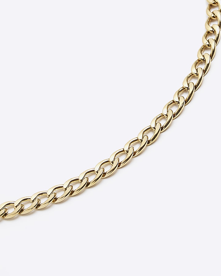 Gold steel chain necklace