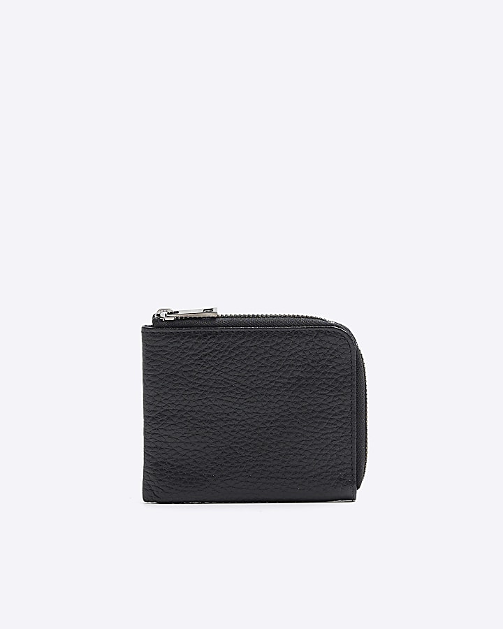 Black leather pebbled wallet